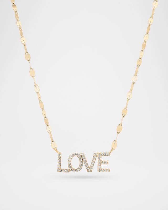 Mini Diamond LOVE Nameplate Necklace